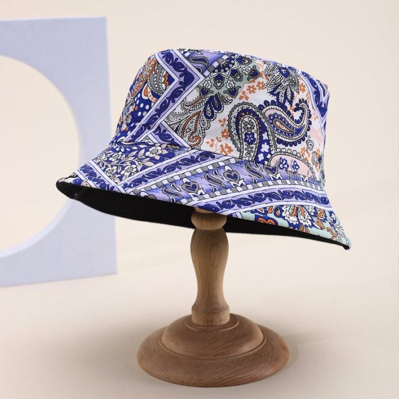 Spring Summer Retro Ethnic Bohemian Print Bucket Hat Travel Basin Hat Sun Visor Hat