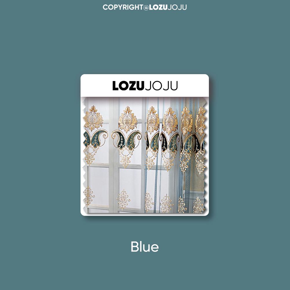 

1 шт. LOZUJOJU 10-20% затемнение Европейская высококлассная вышитая полупрозрачная штора для гостиной, спальни, домашнего декора 100x260cm синий