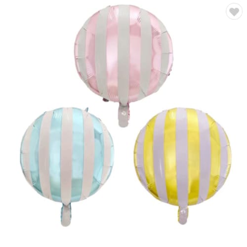 [Balloon Shop] Aluminum Balloon Cute Candy Balloon Pastel Color Pink Yellow Blue Decoration Event Girls Birthday 10 Pieces 45cm (Pastel Color)