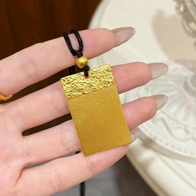 Gold-Plated Auspicious Cloud Amulet Pendant Necklace for Men and Women