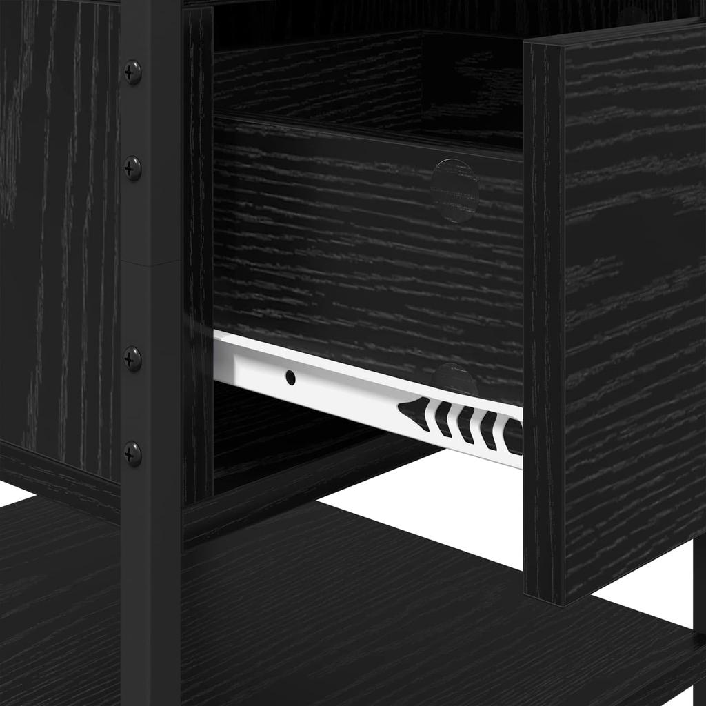 Nightstand Set of 2 Black Oak Effect 40 X 42 X 56 Cm