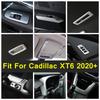 Matte Water Cup Frame / Dashboard / Storage Box / Central Control Buttons Cover Trim Interior Fit For Cadillac XT6 -