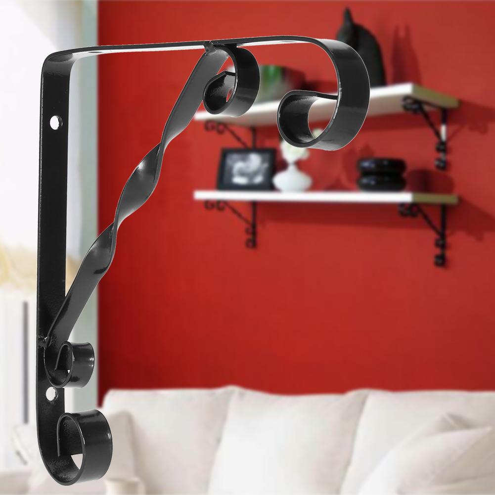 2Pcs Metal L Shape Wall Mounted Shelf Triangle Bracket Supporter