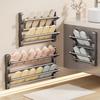 Punch-Free Wall-Mounted Bathroom Slipper and Shoe Organizer