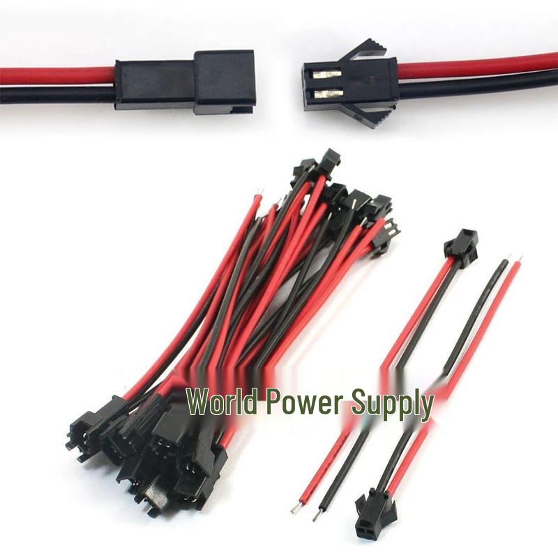 2P 2.54mm Pitch SM Terminal Connector Wire with Black Shell for Lighting