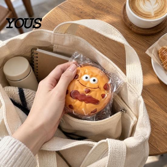 Fun Food Shaped Squeezable Toys Realistic Cookie Design Squeeze Toys, Slow Rebound Sensory Fidget Toy, Portable Stress Reliever for Office Funny