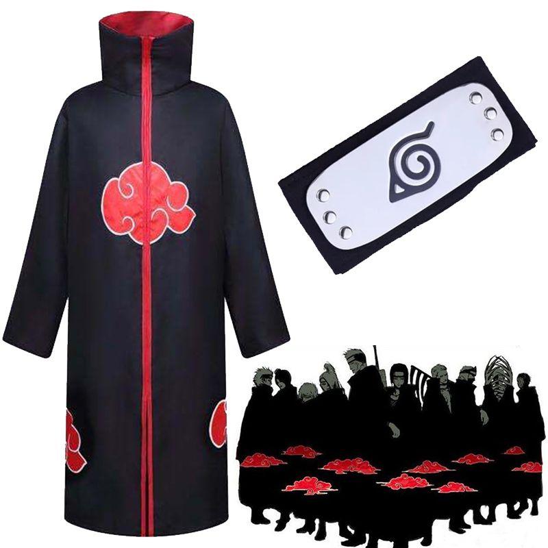 Naruto Akatsuki Uchiha Itachi Fantasia Cosplay Roupão Manto Capa Tecido Macio