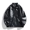 Mens Motorcycle Jacket Casual Leather Style Biker Coat Loose Fit Long Sleeve Black Green Coffee