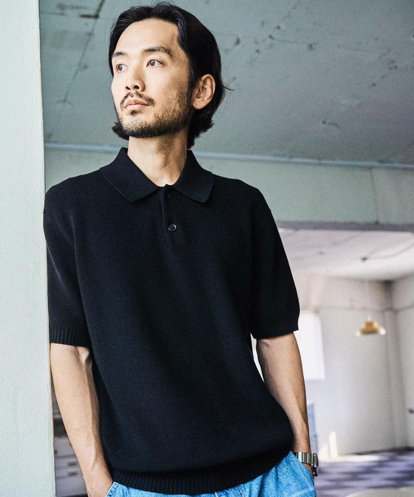 MANNERGRAM Textured 100% Cotton Polo Short Sleeve Knit - 4 Colors