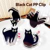 7Pcs Cute Cartoon Cat Pp Clip Acrylic Double-Sided High-Definition Pattern Paper Clip Stationery Supplies