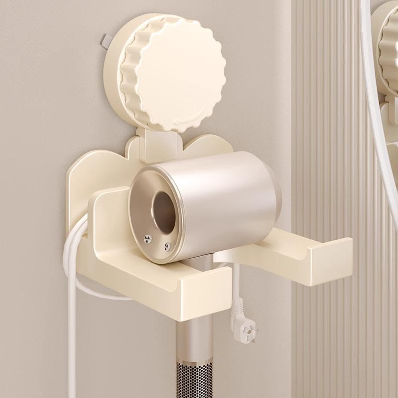 No-Punch Wall Mounted Powerful Suction Cup Hair Dryer Shelf