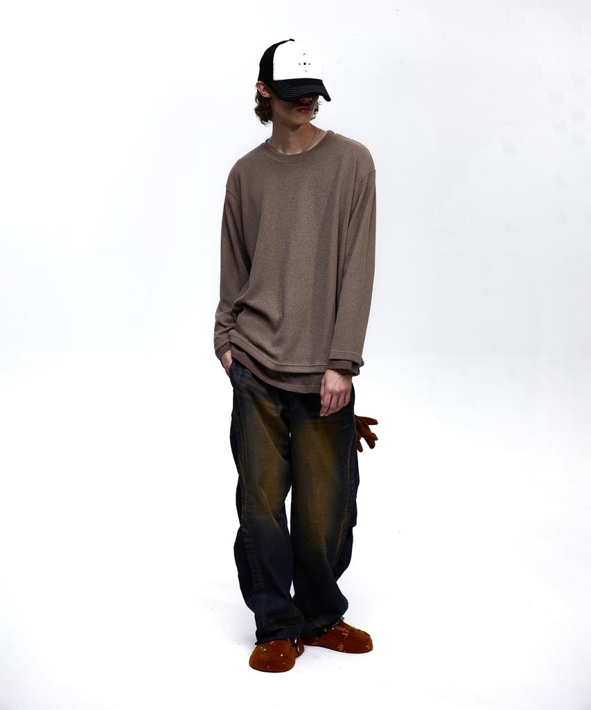 Aleseueseussi Layered Crew Neck Knit - Brown