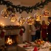 1 ks vánoční koule s motivem Santa Clause, čirá plastová, s LED světlem, závěsná dekorace na vánoční stromek, dekorace na párty