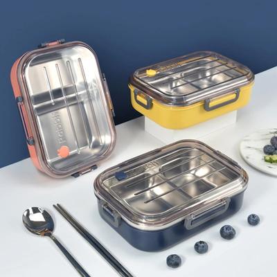 Isolierte Edelstahl-Lunchbox für Studenten, Schul-Lunchbox, Geschirr, Bento-Lebensmittelbehälter zur Aufbewahrung, Frühstücksdosen, Kunststoff, Sturzsicher