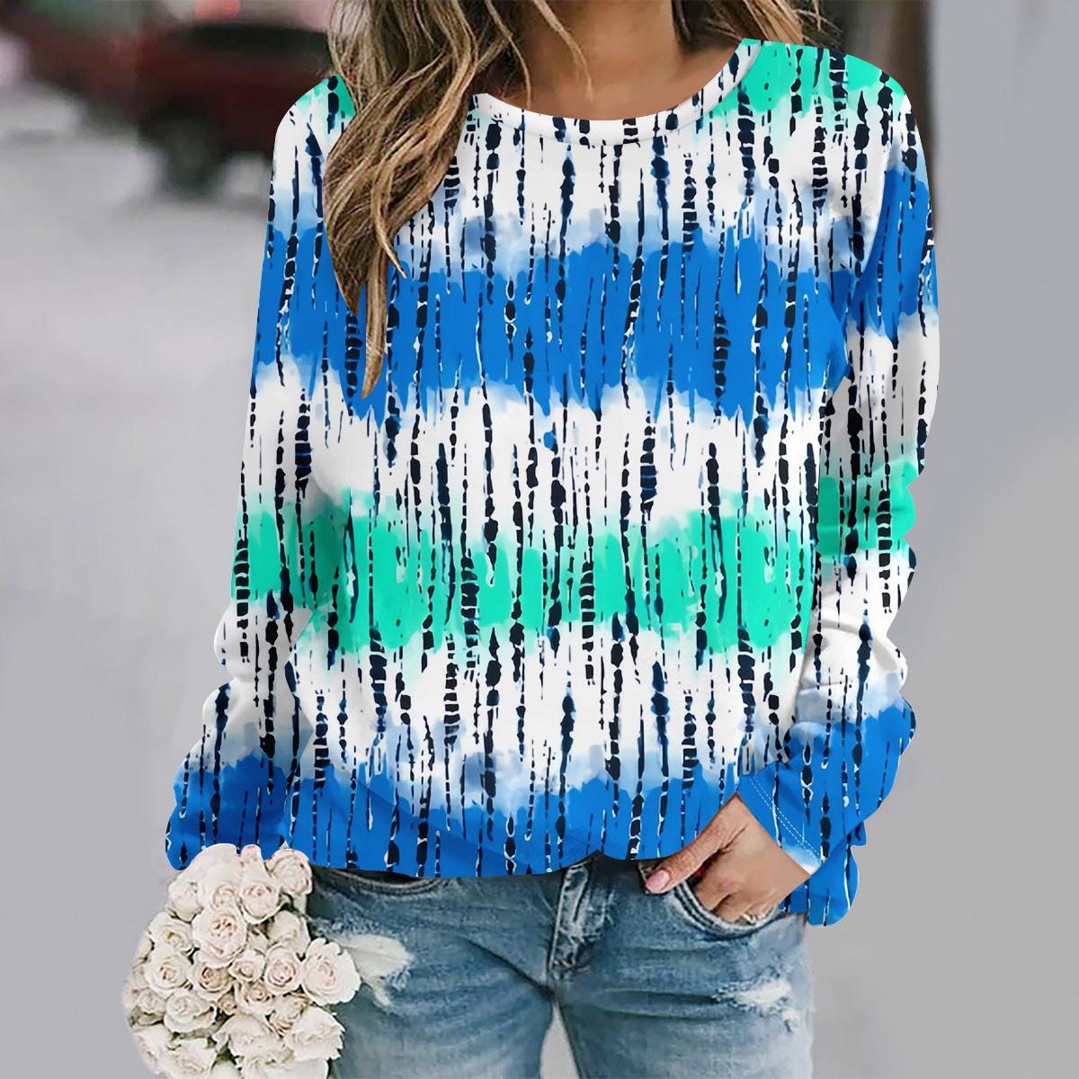 

Осень и зима новая мода круглый вырез длинный рукав с принтом элегантный повседневный свободный худи S