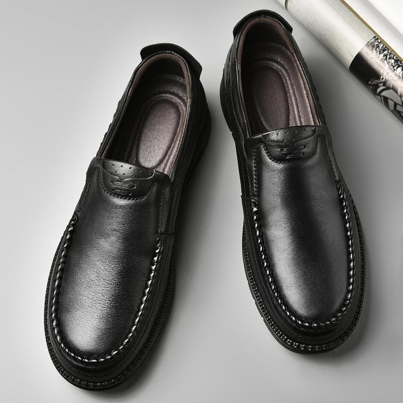 Men's Leather Shoes Handmade Moccasins Loafers Slip on Flats Walking Shoes