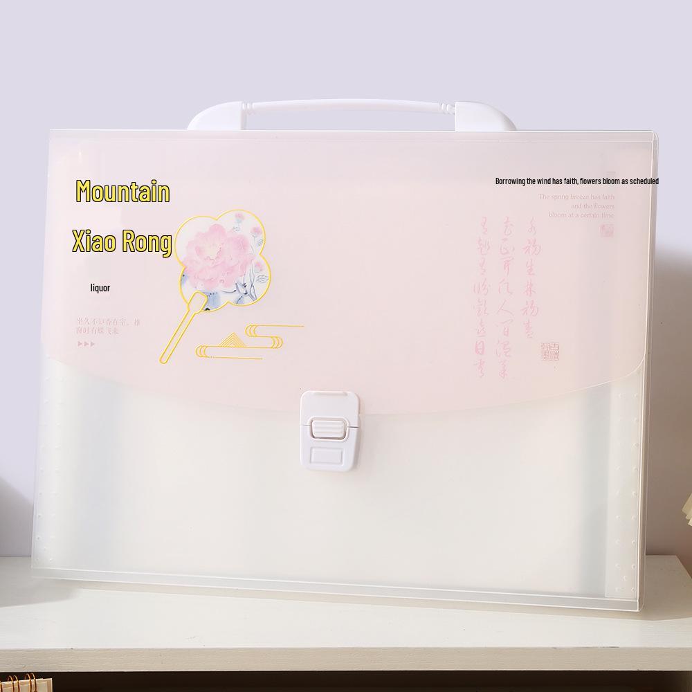 13-Pocket A4 Accordion Folder: National Style Classification Bag for Student File & Test Paper Storage