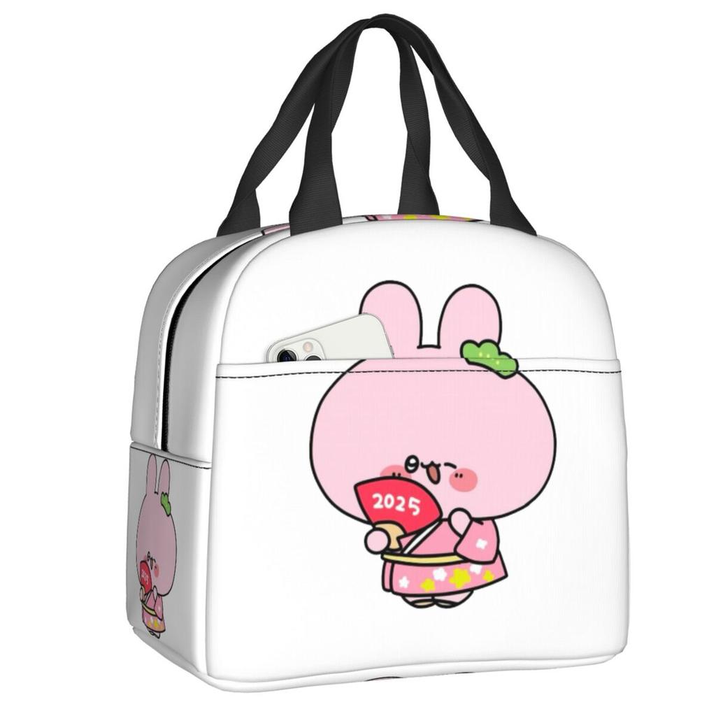 Custom Asamimichaan Anime Cartoons Asamimi Insulated Lunch Bags for Women Resuable Thermal Cooler Bento Box Work School Travel