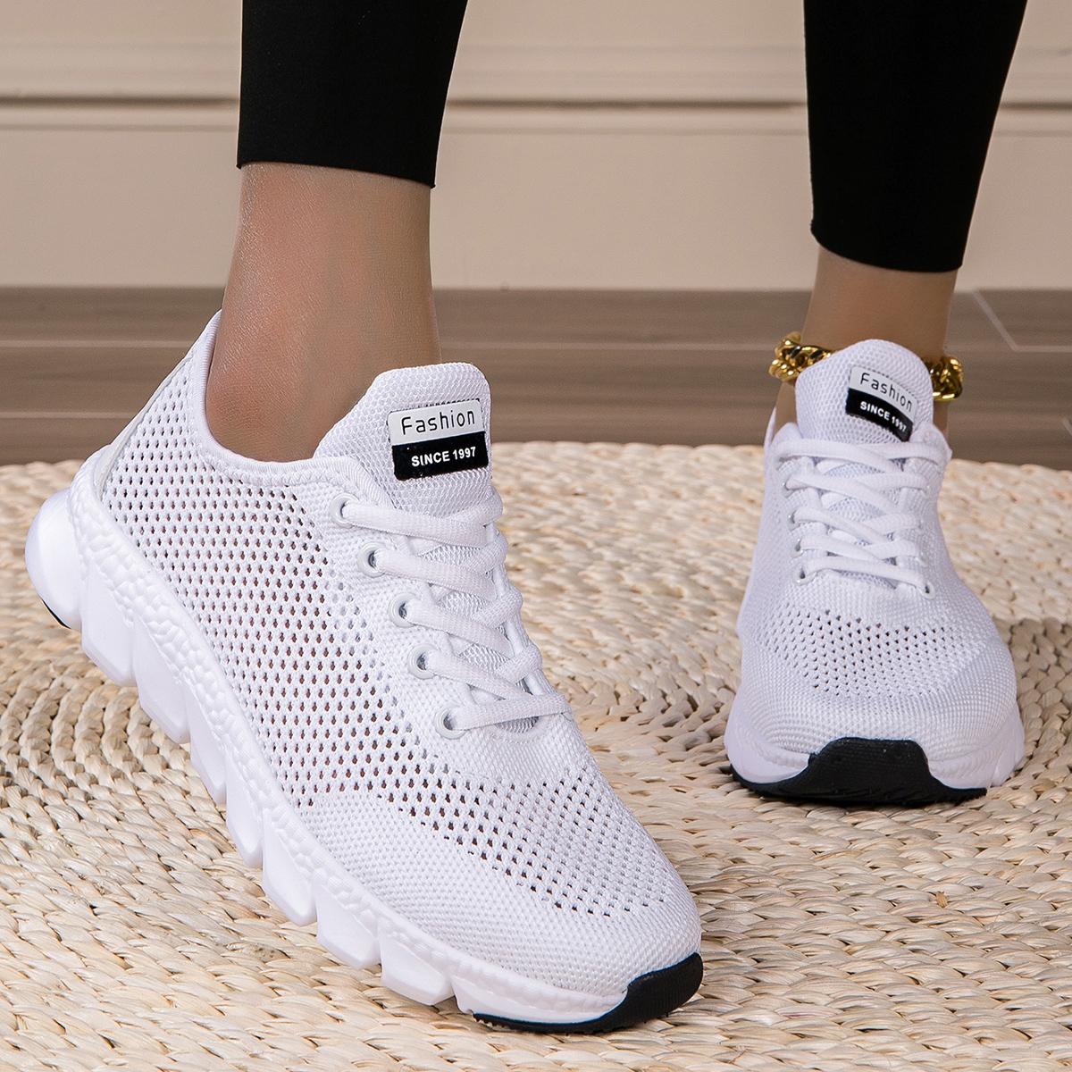 

Женские кроссовки Cross-Border Large Summer Hollowed Out Woven Women Sports Casual Shoes Light Running Shoes White Shoes 35EU/CN36 белый