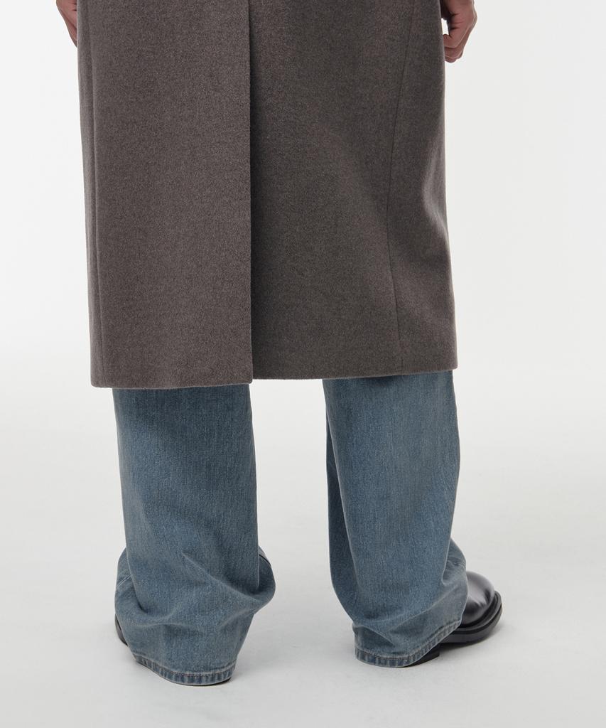 Musinsa Standard Cashmere Blend Daddy Shoulder Single Long Coat [Taupe]