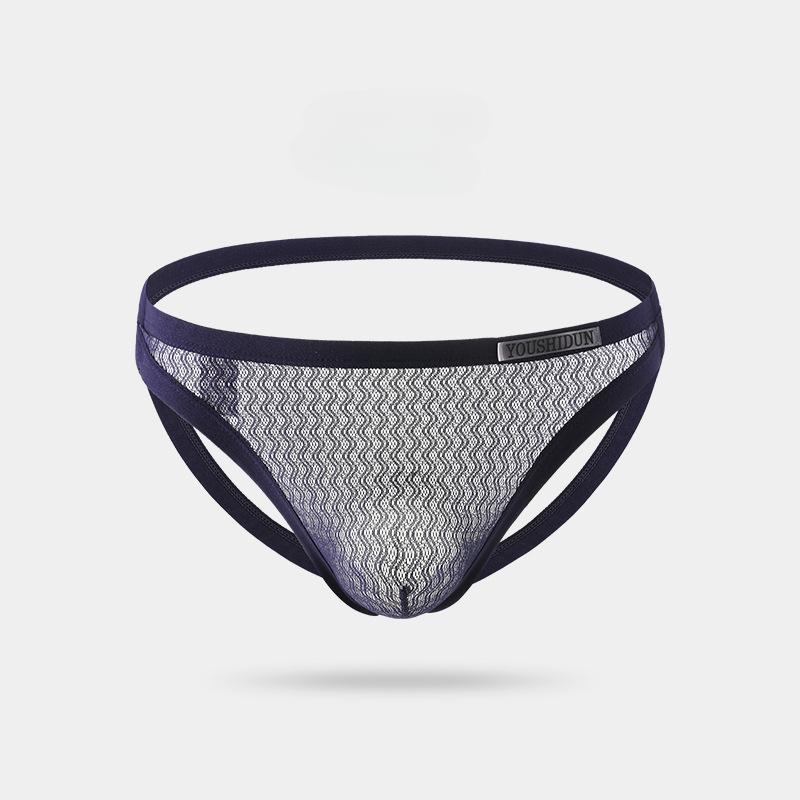 Men's Open Butt G-string Thong Briefs Sissy Underpants Mesh Middle Waist Underwear Sexy Solid Thongs Peni Big Pouch Panties