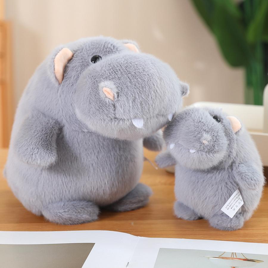 Hot Fluffy Hippo Plush Toy Soft Adorable Stuffed Cartoon Hippopotamus Animal Doll Home Decor Baby Kids Birthday Christmas Gifts