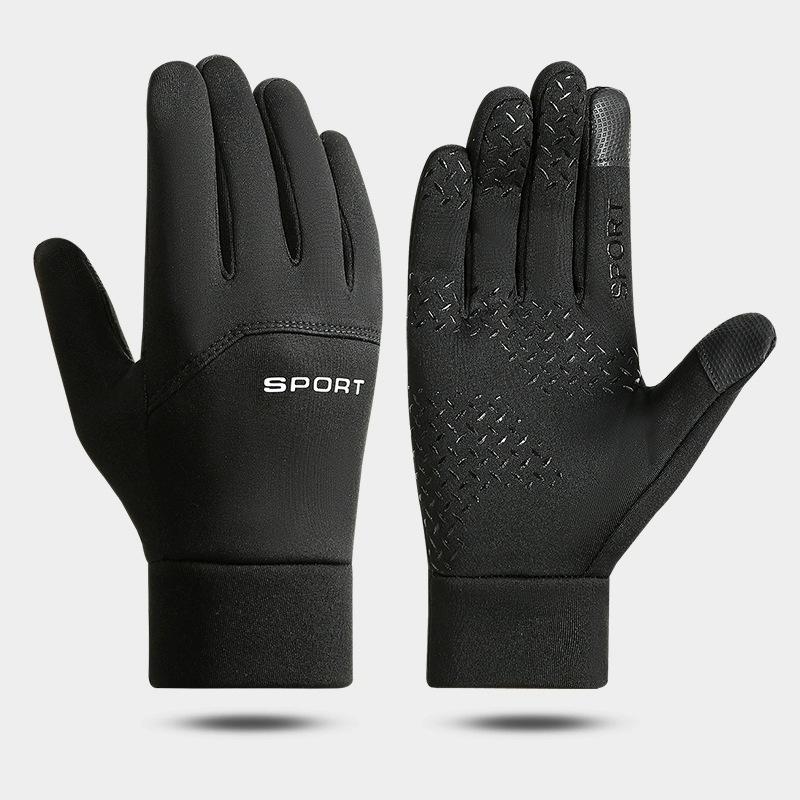 Cycling Gloves Men's Winter Warm Outdoor Driving Electric Vehicles Cold-proof Velvet Touch Screen Windproof Waterproof Sports Gloves
