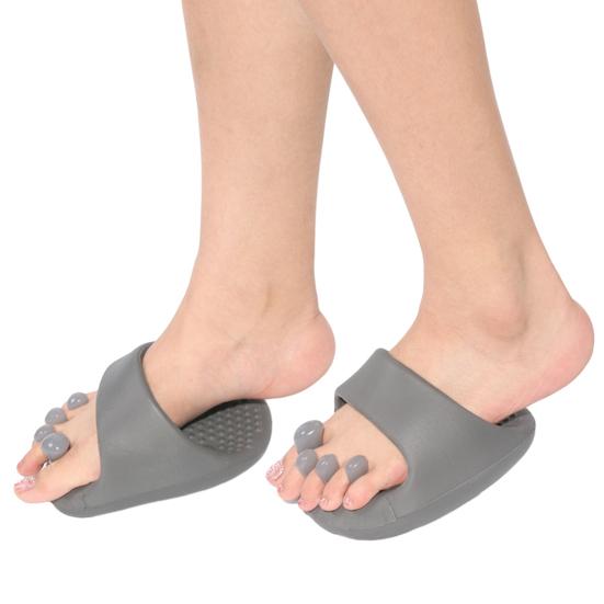1 Pair Slimming Slippers Overlapping Toe Separator Summer Soft EVA Indoor Home House Massage Slippers Men Women Leg Slimming Half Slippers