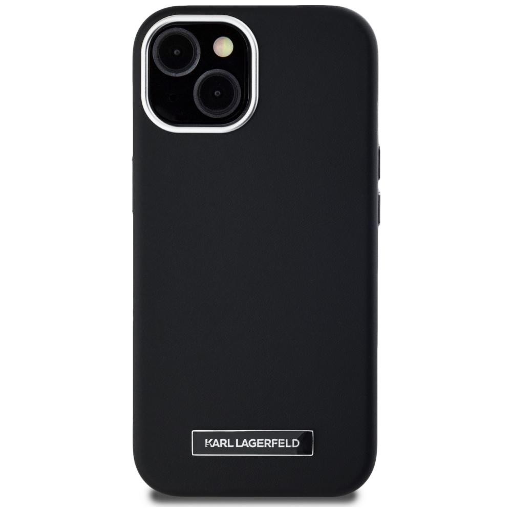 Karl Lagerfeld FW Metal Plate MagSafe Case for iPhone 15 Black