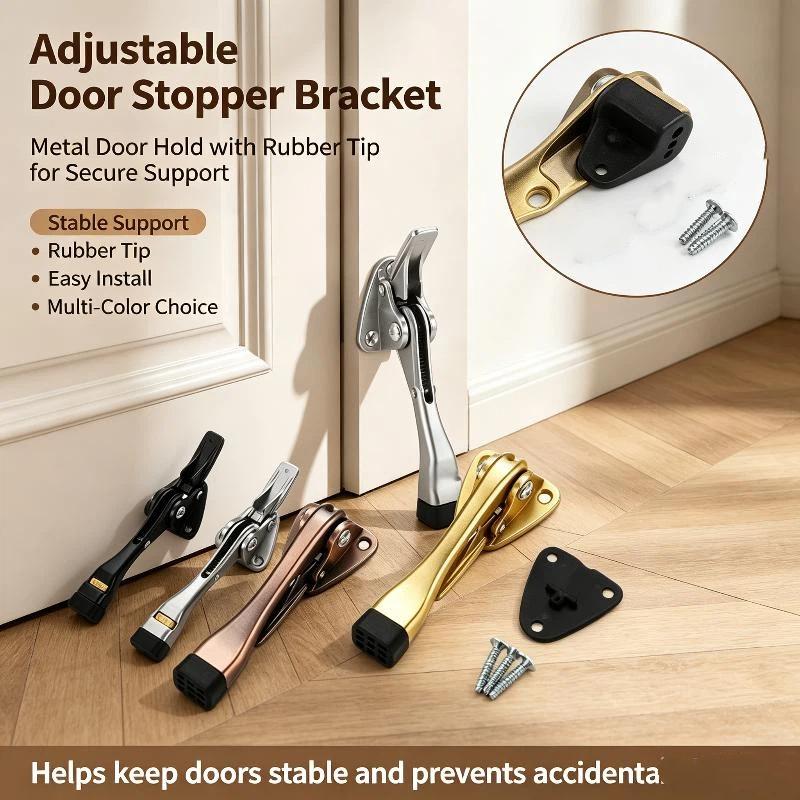 Kick Down Door Stopper Easy Pedal Long Lasting Use 1 Set Anti Rust Hardware Floor Holder for Home Office Hotel Apartment