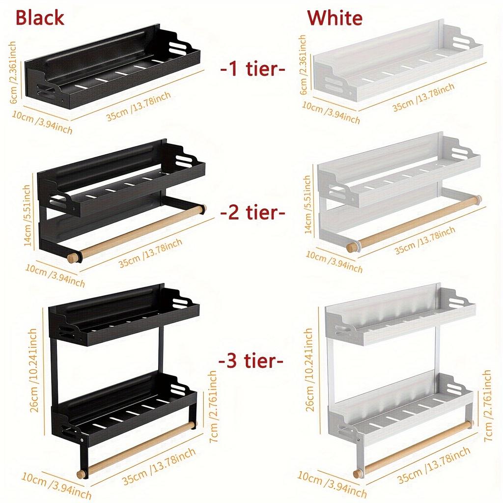 Refrigerator shelves,Strong Magnetic Absorption Rack,spice rack,With Paper Roll holder,Kitchen Supplies Storage Rack With Hook