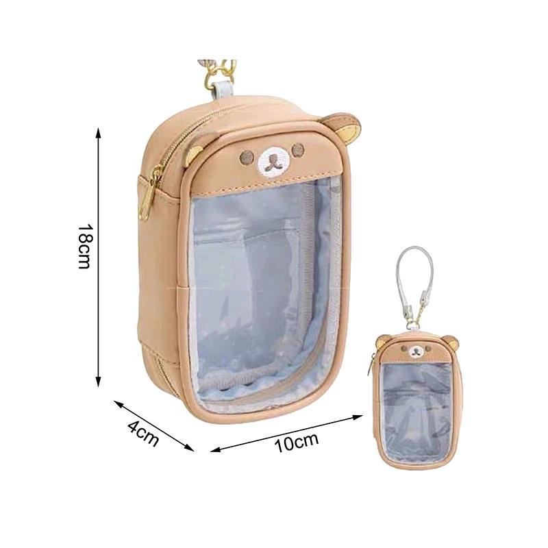 Cartoon Bear Clutch Bag Couple Anime Leisure Bear Pu Coin Purse Mobile Phone Bag Storage Key Wallet Exquisite Gift
