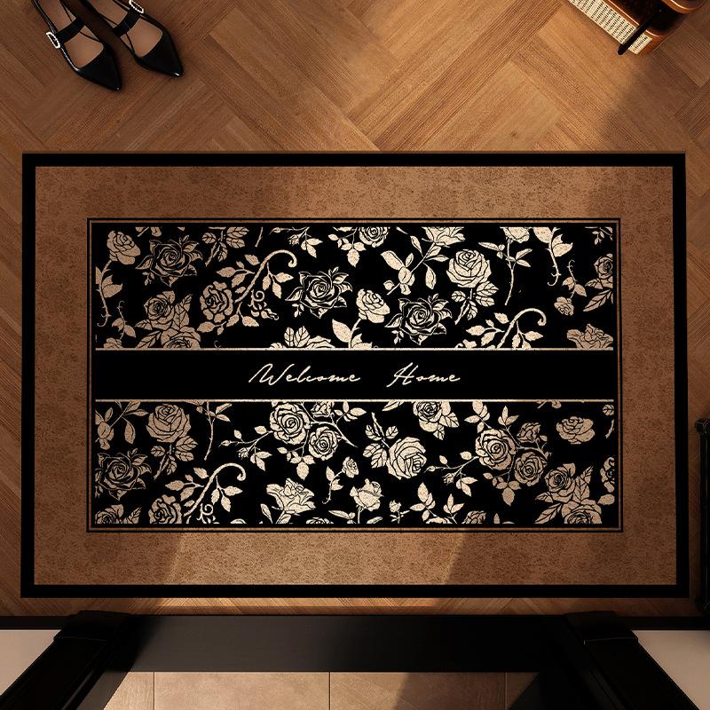 Medieval Style Light Luxury High-End Door Floor Mat Silk Ring Floor Mat Door Carpet Pvc Can Be Cut And Dirt-Resistant Floor Mat