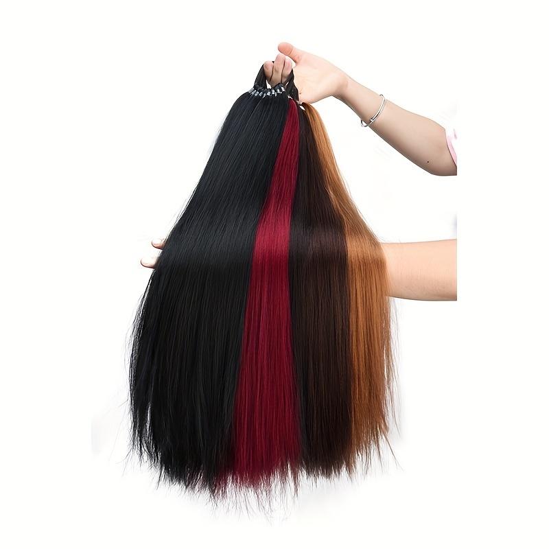 Long Straight Ponytail Extensions with Elastic Ties, Perfect for Elegant Everyday Wear And All Saints' Day Hair Additions