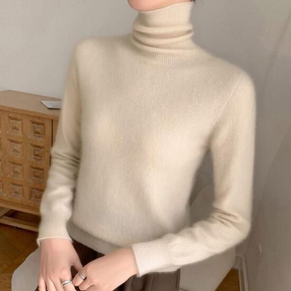 Navava Daily Soft Warm Plain Turtleneck Long Sleeve Knit Top Nk3509
