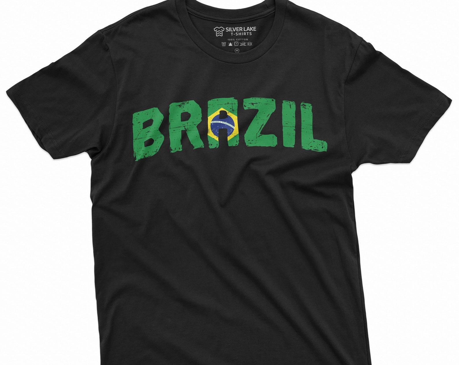 Men s Brazil T-shirt Brazilian Coat of arms flag Tee Womens Unisex Shirt Soccer Football Tshirt Brasil Tee shirt S