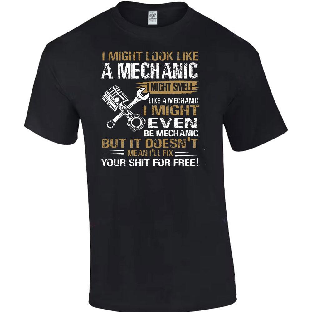 Engineer T-shirt Mechanical Repair Parts Men's Tools Print T-shirt Casual Short Sleeve Crew Neck Tee Men's Clothing for Outdoor