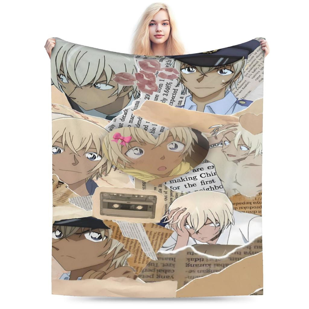 Super Warm Blanket Students Camping Conan Edogawa Throw Blanket Flannel Bedspread For Couch Bed Print Sofa Bed Cover
