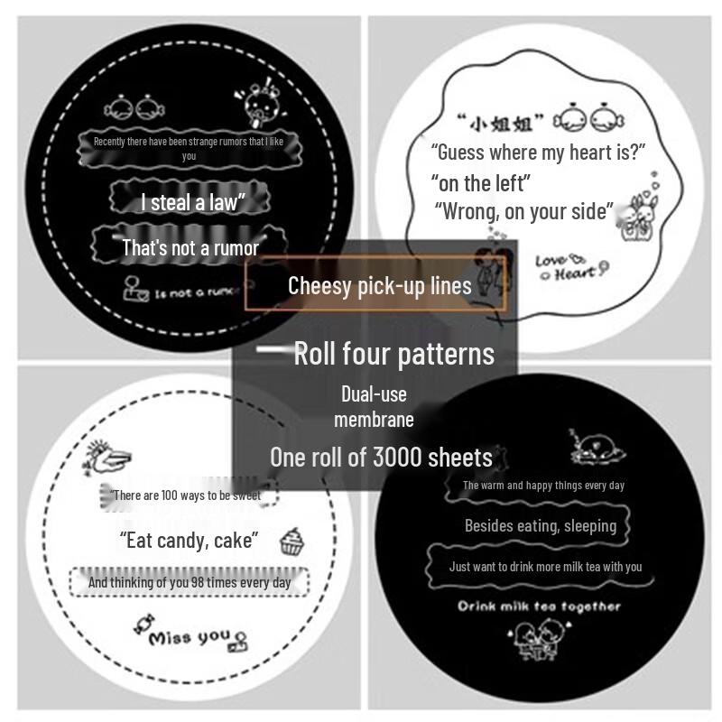 

Miao Jiayi 90/95mm Corny Love Talk Milk Tea Cup Sealing Film