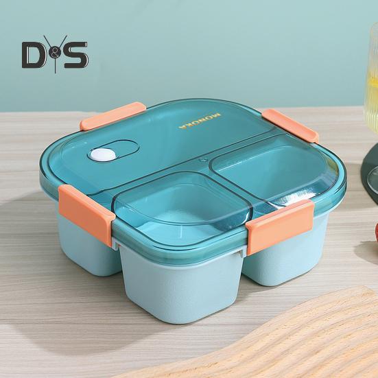 1 Set 1100/1550ML Dust-proof Bento Box Fresh-Keeping Convenient Smooth Opening Lunch Case