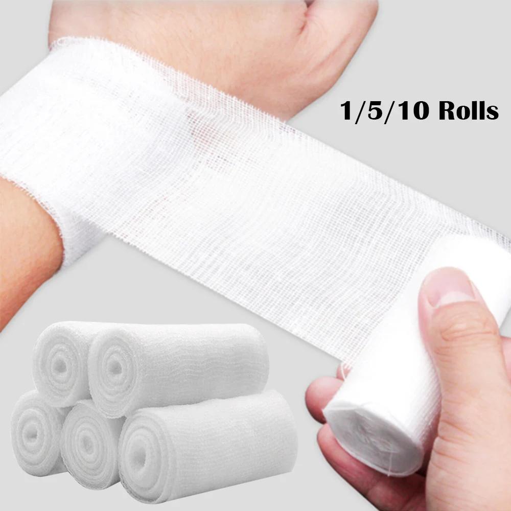 1/1/11 Rolls Absorbent Gauze Cotton Bandage Roll Wound Hemostasis Wrapping Dressing Fixation First Aid Bandage Roll