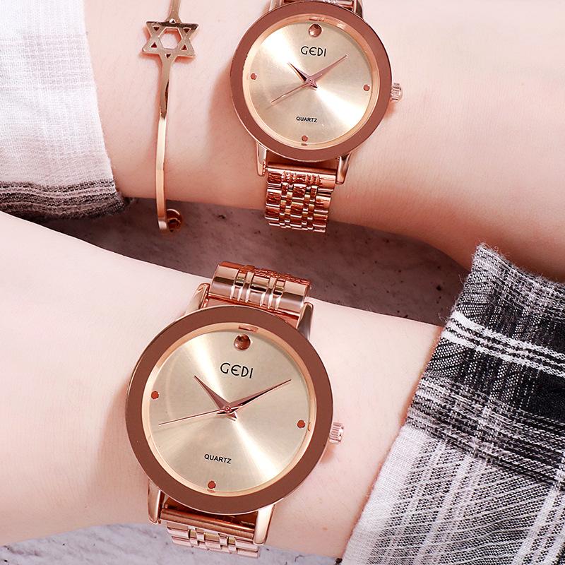 Simple And High-Value Couple Steel Belt Quartz Watch, Fashionable Light Luxury, High-End Waterproof Quartz Steel Belt Watch