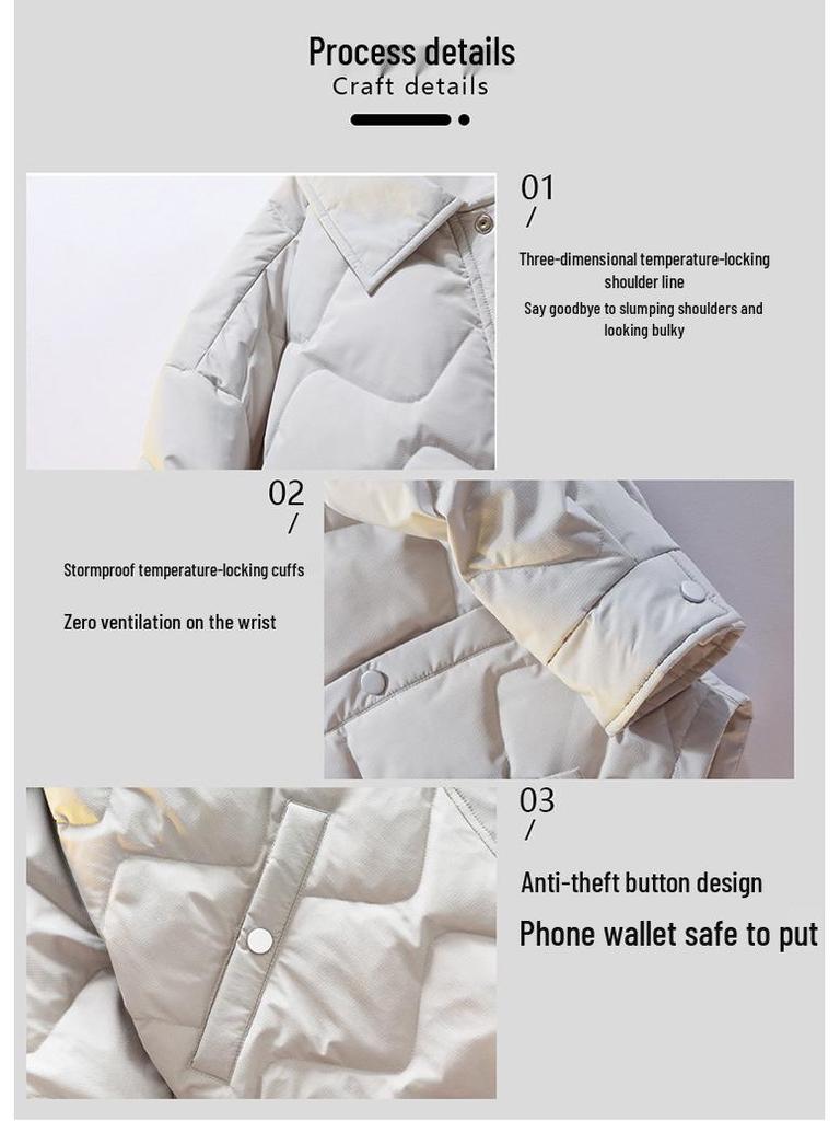 Trendy 90% Down Lapel Jacket: Thick, Warm & Casual