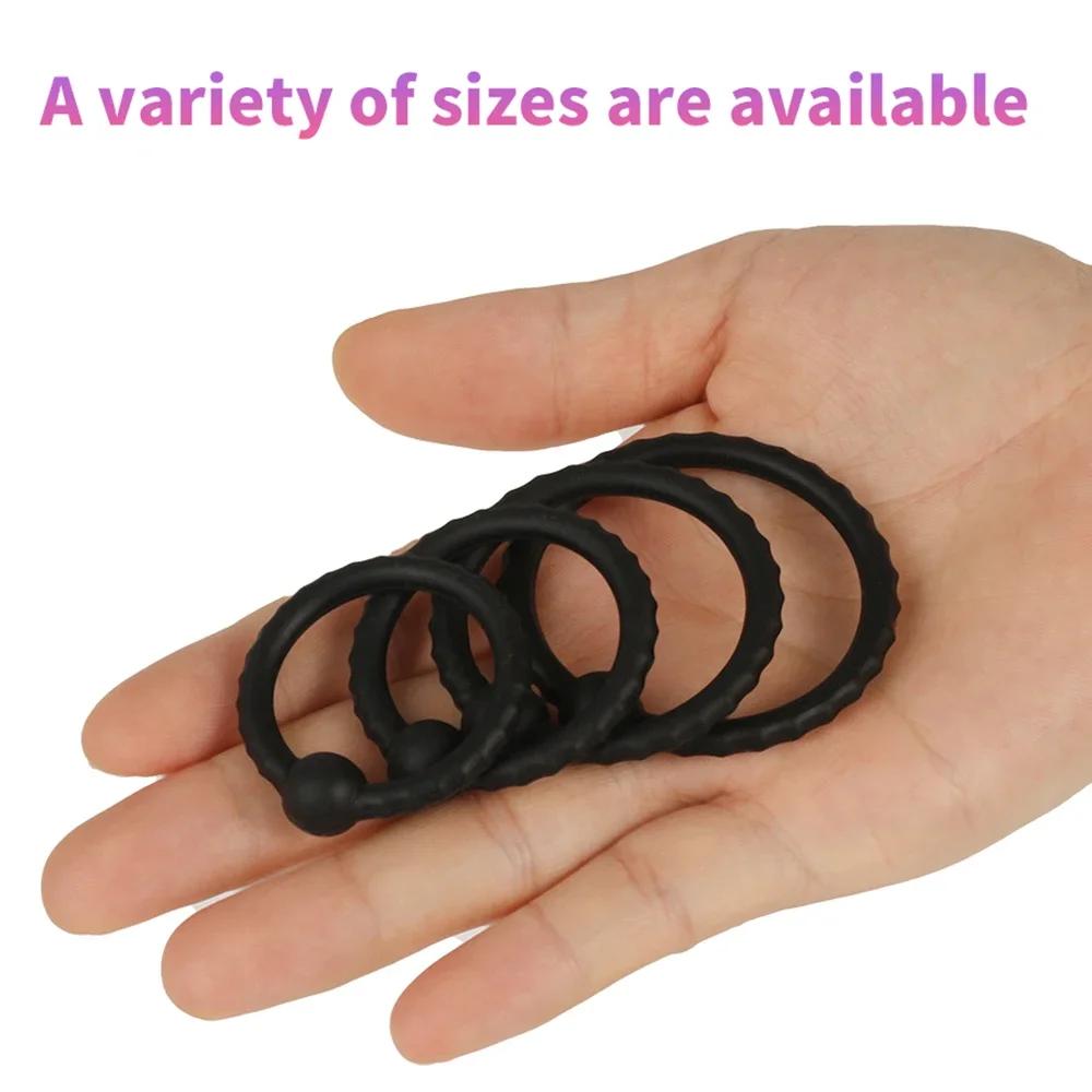 BDSM Ejakulation Verzögerung Einschränkung Dick Penis Cockring,Silikon Cockring Männer Stretching,Abnehmbarer Hodensack Ball Stretcher Sextoy