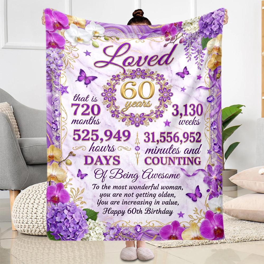 Happy 60th Birthday Celebration Blanket Ultra-Soft Great for Seaside Office Bed All-Season Use Warmthful Decor