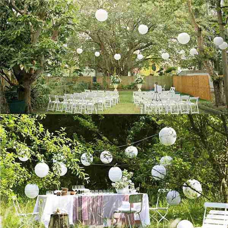 A84E-80 Pack Chinese Round White Paper Lantern,Paper Lanterns Hanging Lanterns Wedding Party Decorations