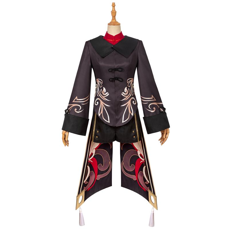  Hu Tao Cosplay-Kostüm, maßgeschneidertes komplettes Set für Halloween-Party-Cosplay
