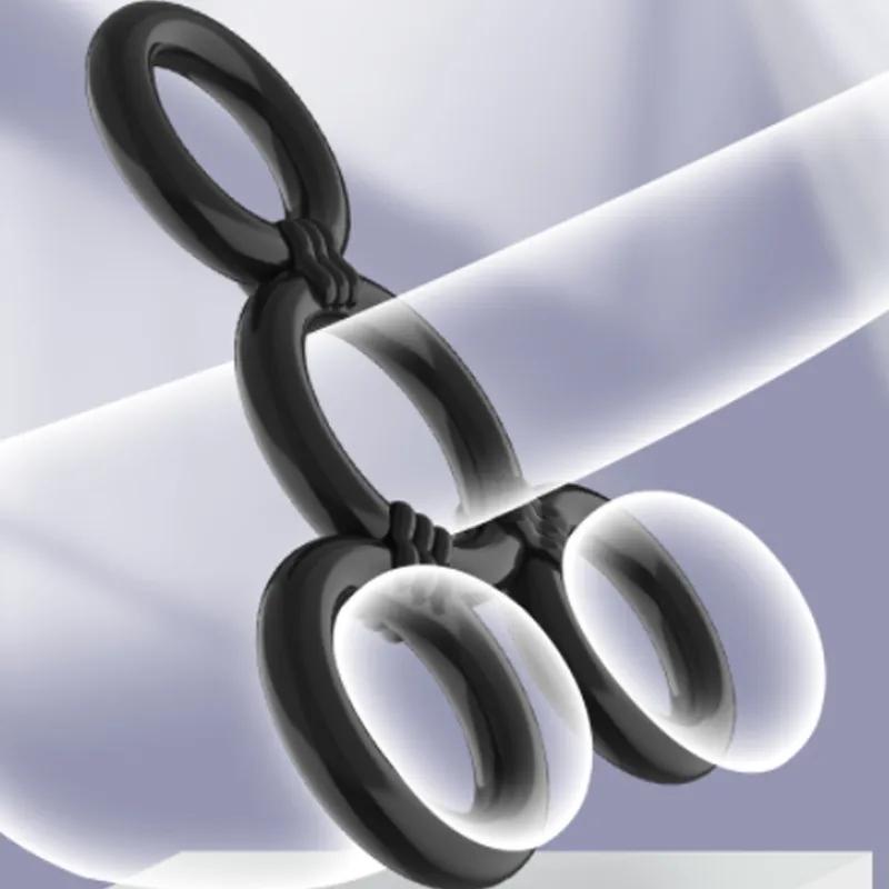 Vierfachsperre Samen Penisringe Penismassage Masturbationsringe Sexspielzeug für Männer Hoden Ballstretcher