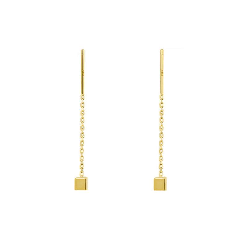 Korean Dangle Earring Geometric block Round Long Tassel Bar Drop Earrings For Women Minimalism Ear Line Kpop Jewelry Gift