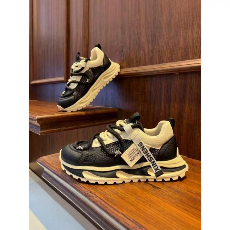 Mens Breathable Mesh-Panel Chunky Sole Casual Running Shoes Sport Sneakers
